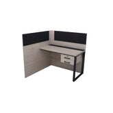 Industrial Desk with Partition and Storage Light Wood Proffice furniture